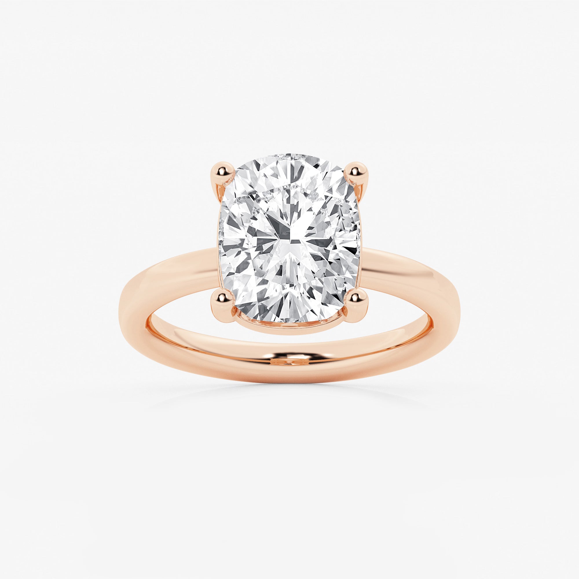 Serenelle Elongated Cushion Lab-Grown Diamond Low-Set Basket Solitaire Engagement Ring