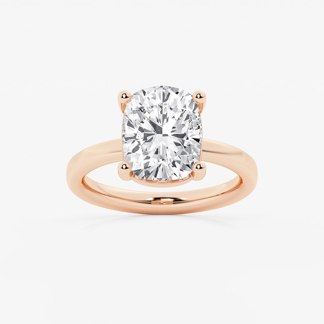 Serenelle Elongated Cushion Lab-Grown Diamond Low-Set Basket Solitaire Engagement Ring