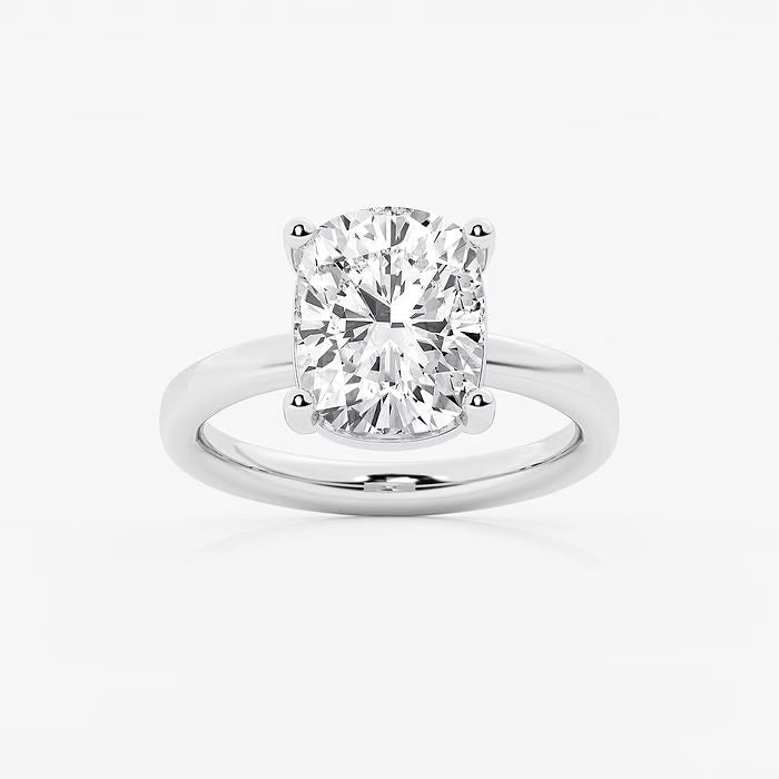 Serenelle Elongated Cushion Lab-Grown Diamond Low-Set Basket Solitaire Engagement Ring