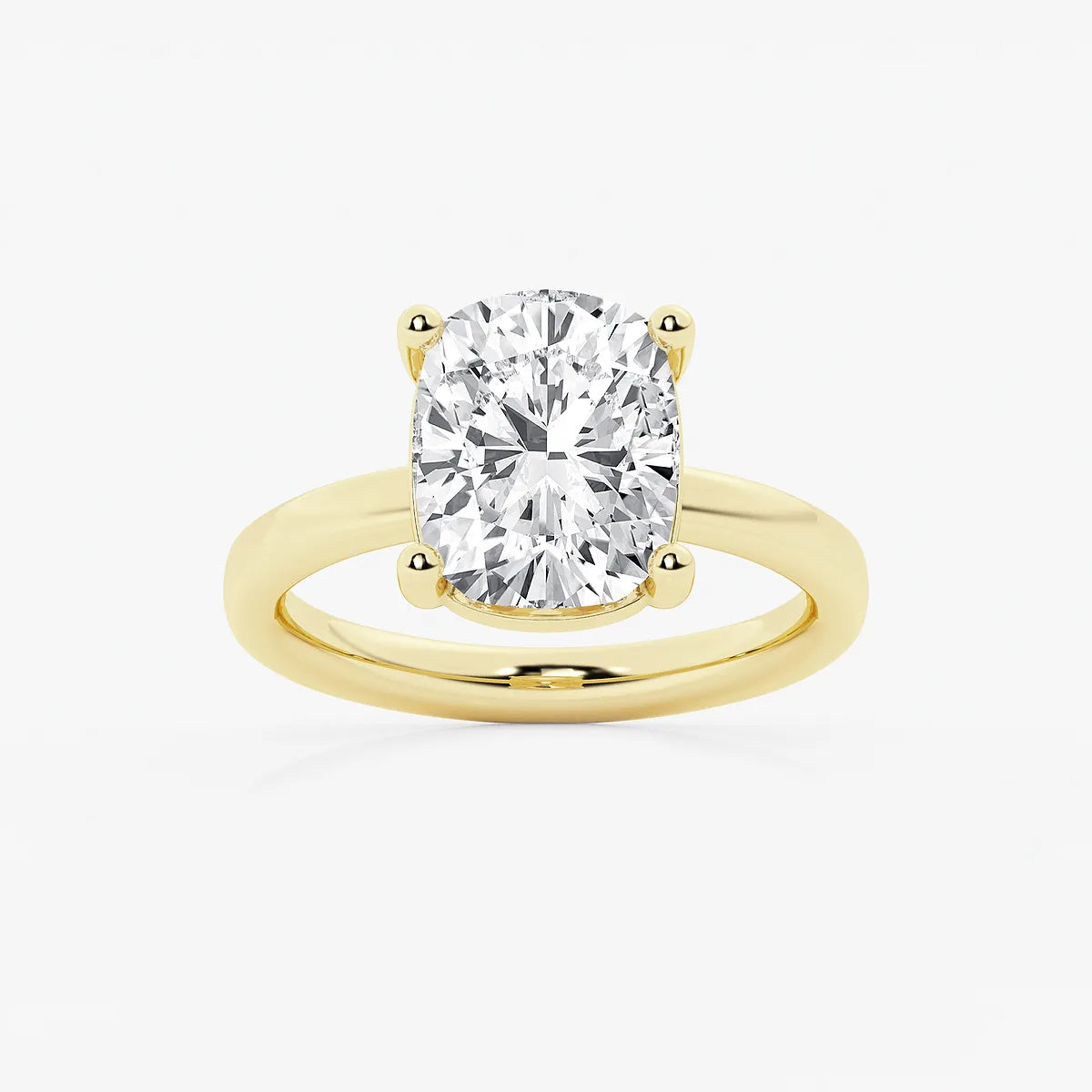Serenelle Elongated Cushion Lab-Grown Diamond Low-Set Basket Solitaire Engagement Ring