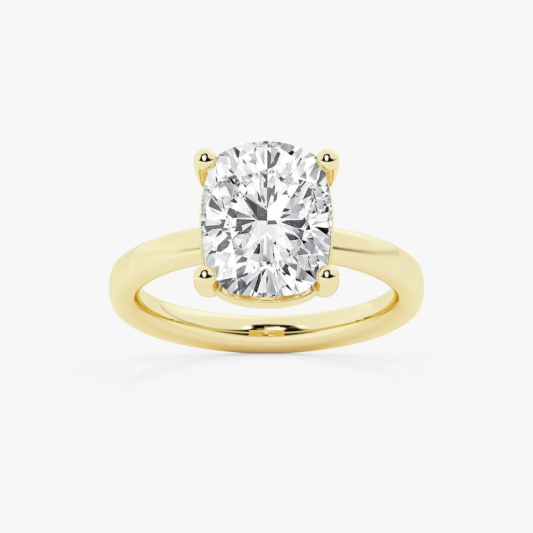 Serenelle Elongated Cushion Lab-Grown Diamond Low-Set Basket Solitaire Engagement Ring