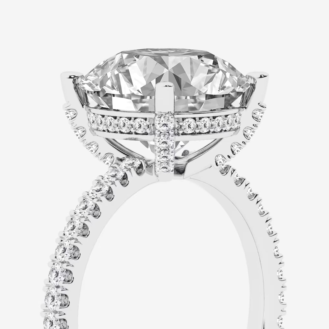 Round Lab Grown Diamond Hidden Halo Engagement Ring