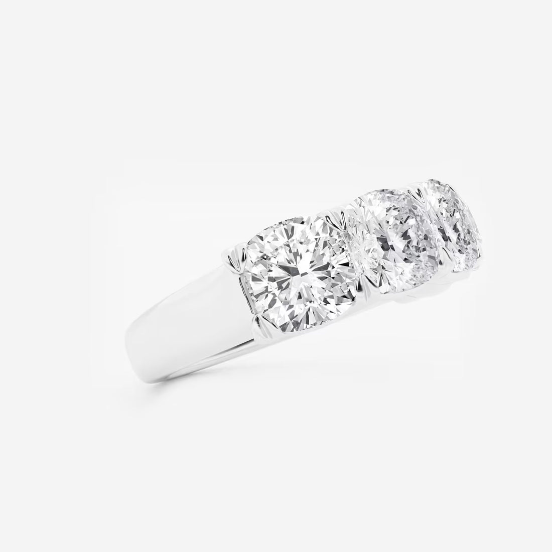 Elegant Cushion Cut Lab Grown Diamond Five Stone Anniversary Band in Solid Gold