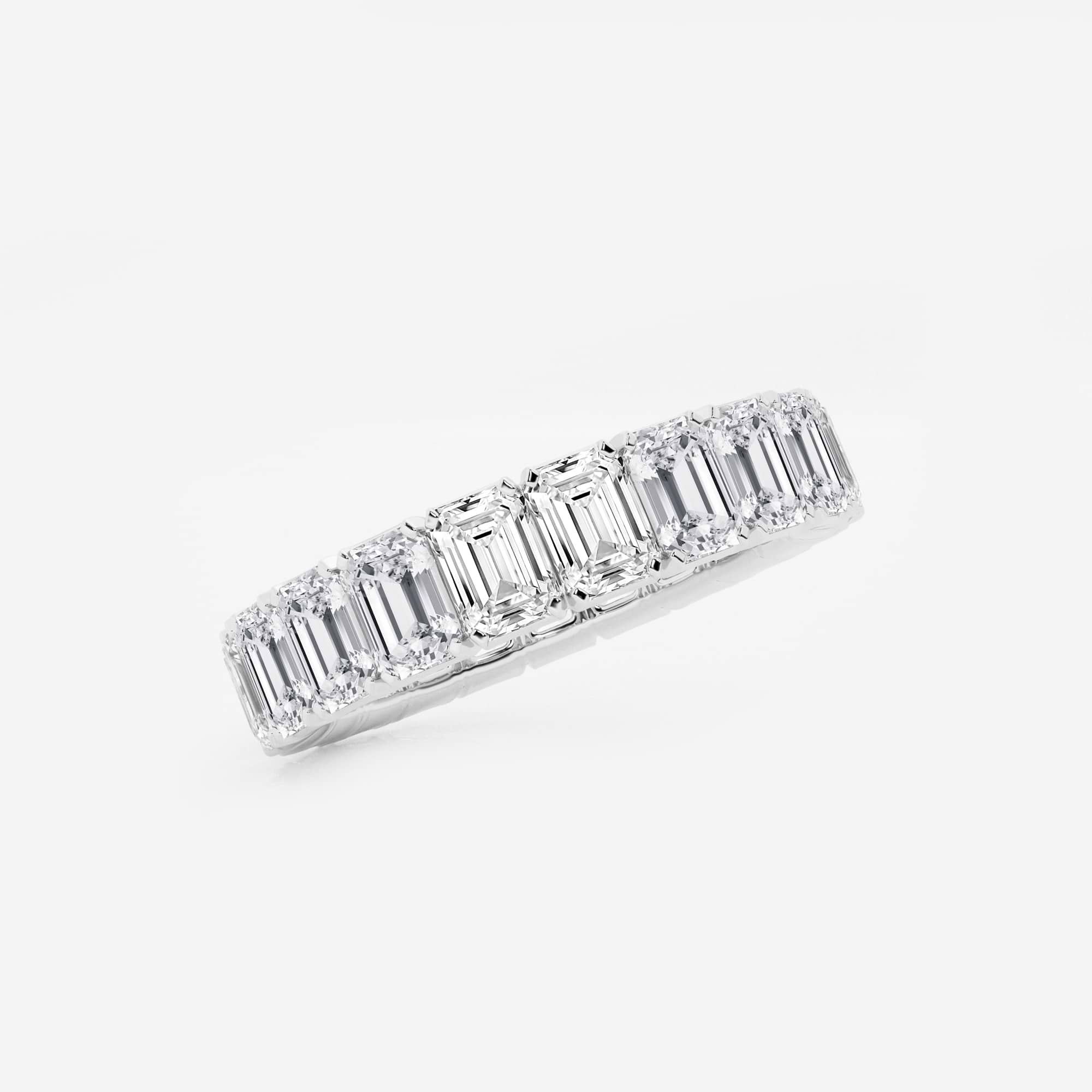 Classic Emerald Cut Lab Grown Diamond Eternity Band in Solid Gold