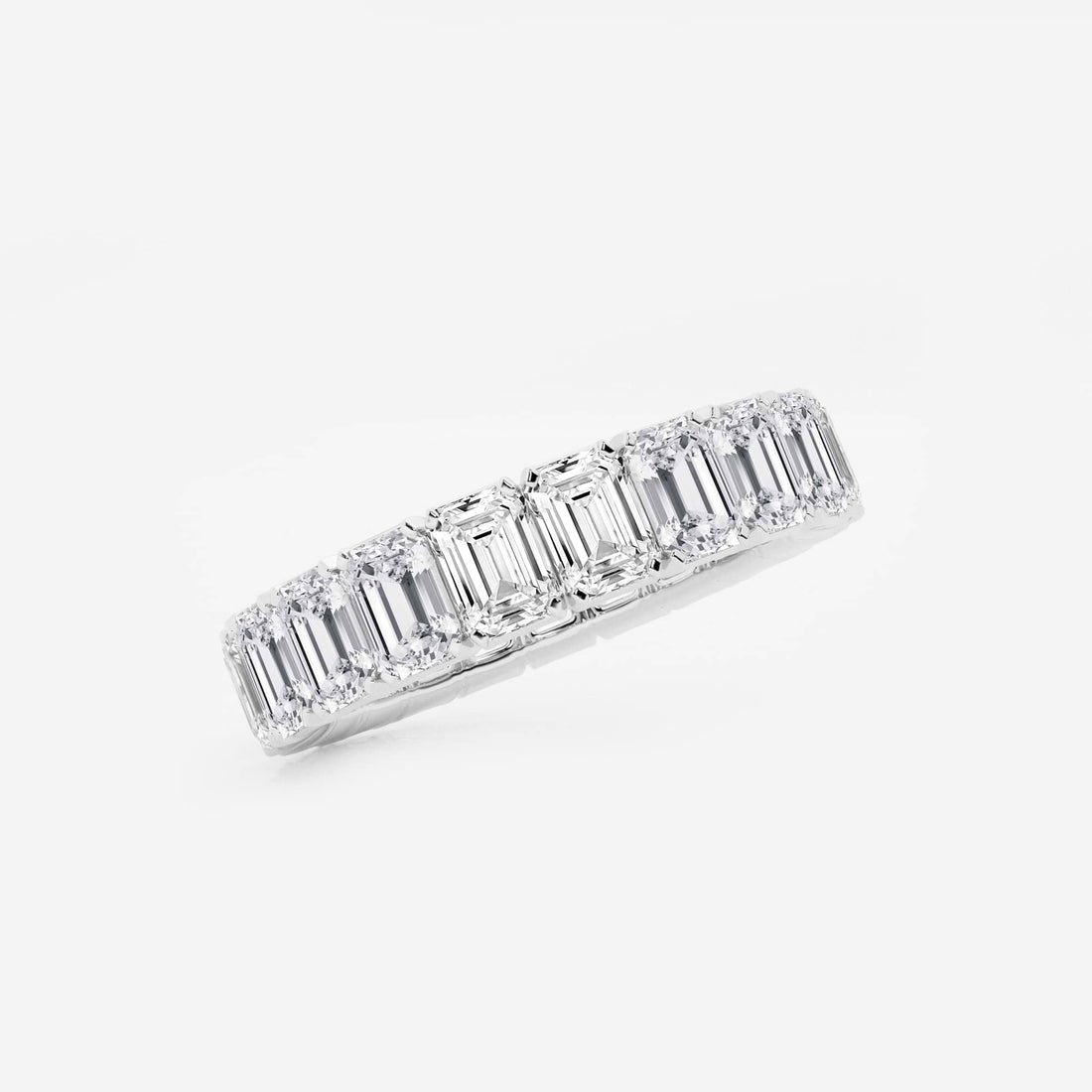 Classic Emerald Cut Lab Grown Diamond Eternity Band in Solid Gold