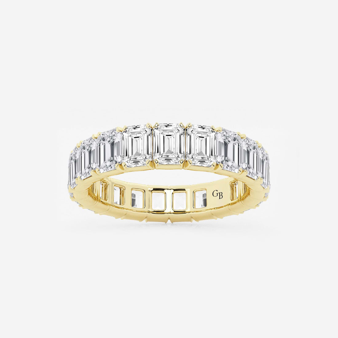 Classic Emerald Cut Lab Grown Diamond Eternity Band in Solid Gold