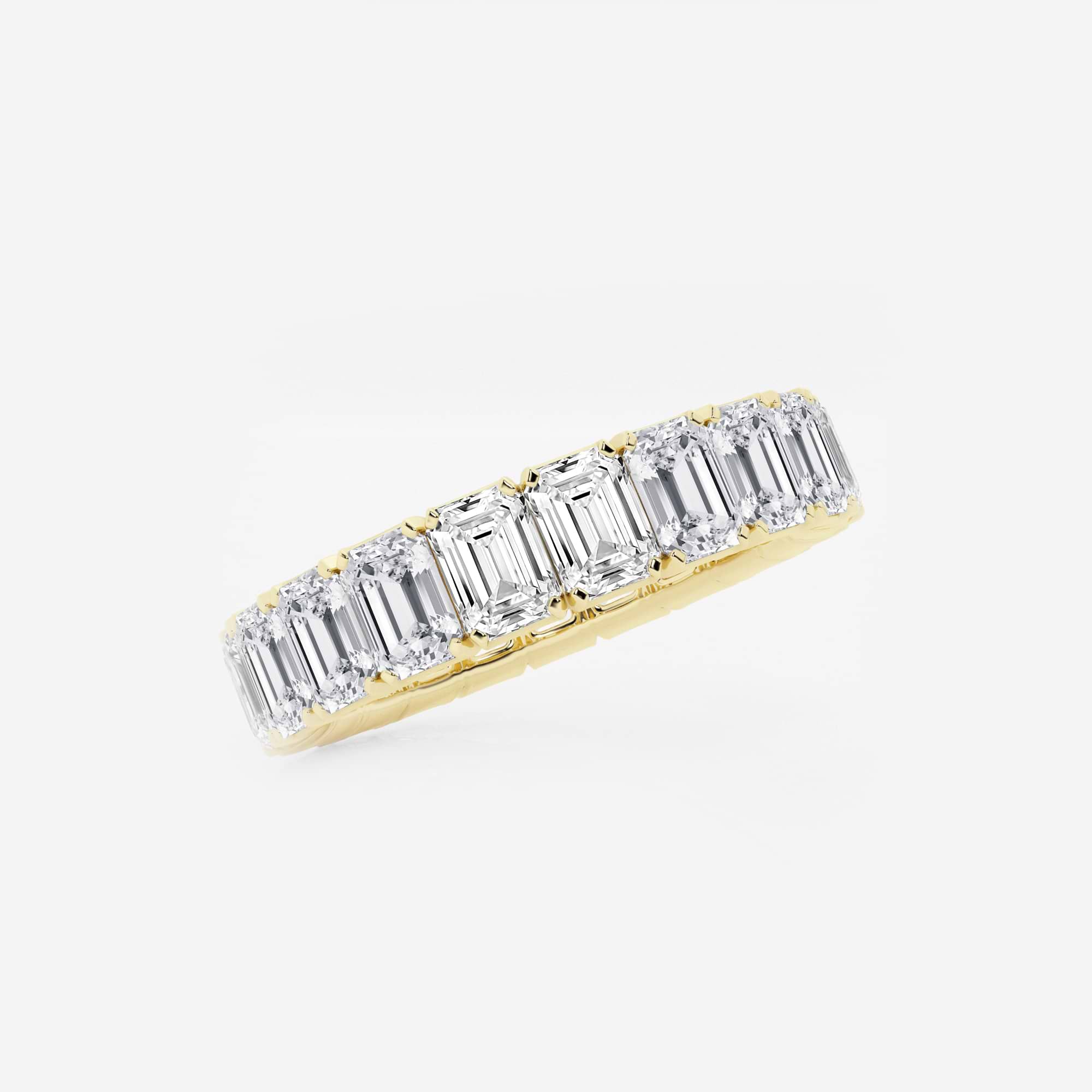 Classic Emerald Cut Lab Grown Diamond Eternity Band in Solid Gold