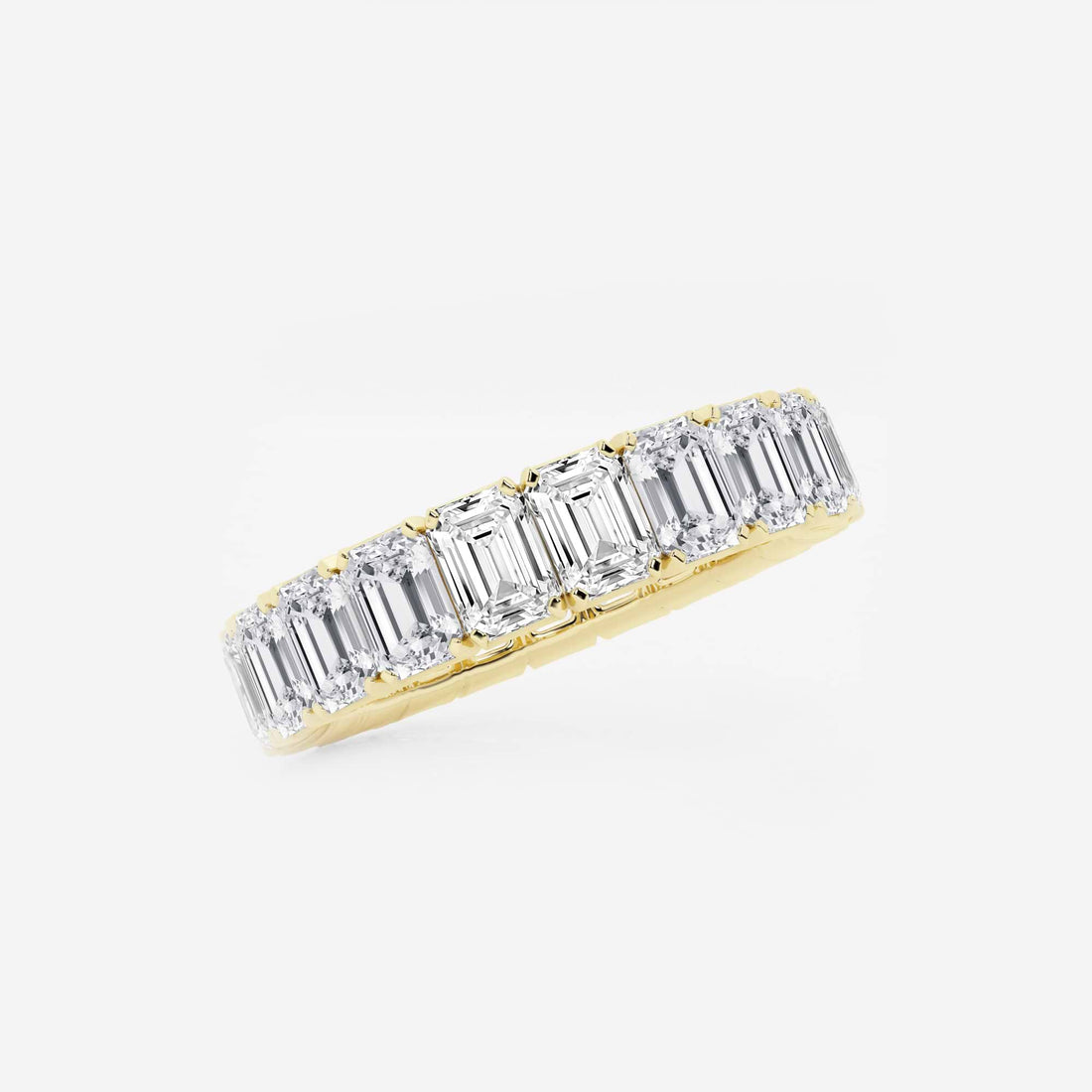Classic Emerald Cut Lab Grown Diamond Eternity Band in Solid Gold
