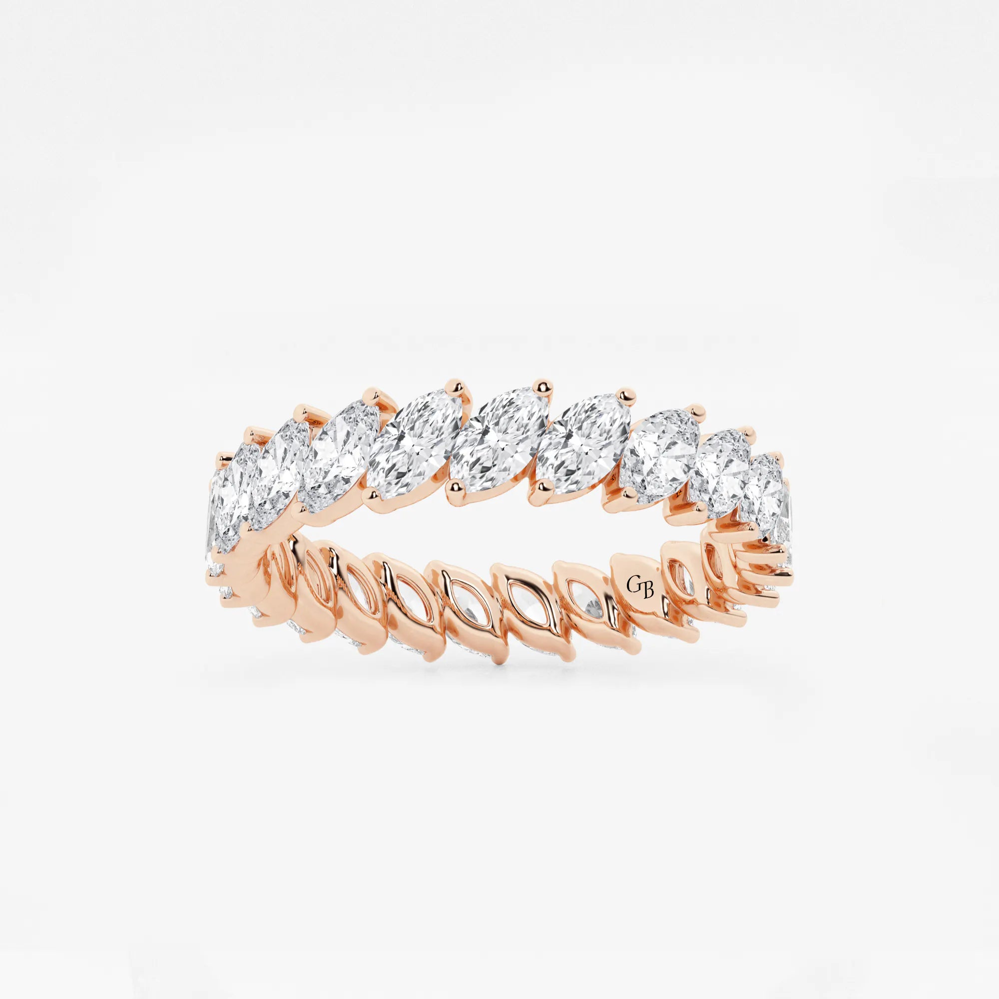 Elegant Marquise Cut Lab Grown Diamond Eternity Band in Solid Gold