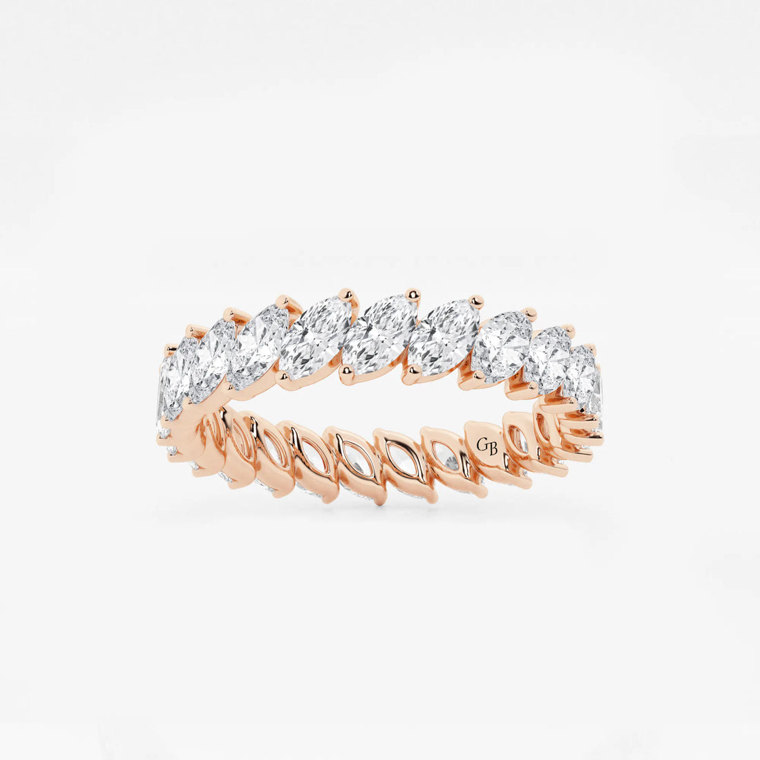 Elegant Marquise Cut Lab Grown Diamond Eternity Band in Solid Gold