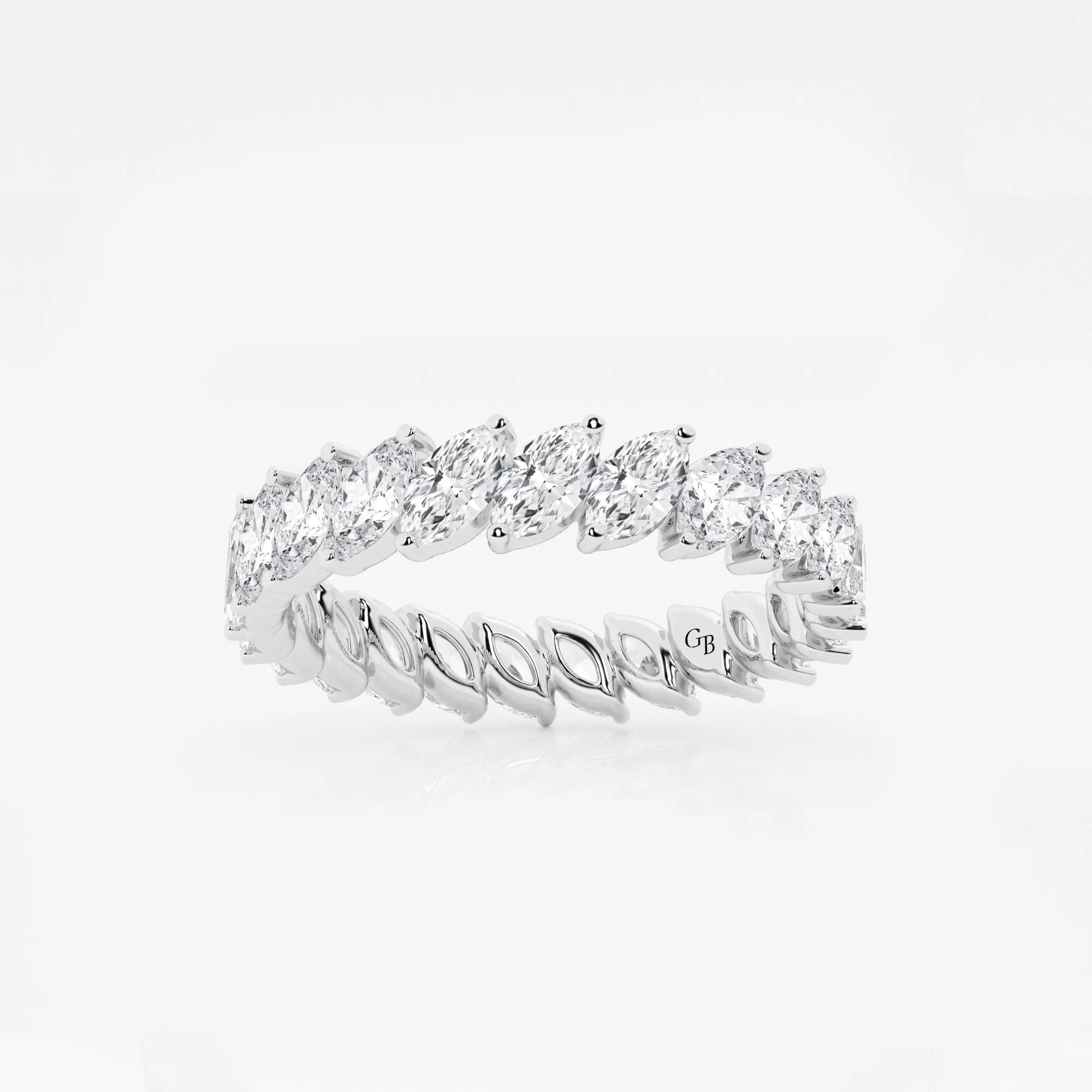 Elegant Marquise Cut Lab Grown Diamond Eternity Band in Solid Gold