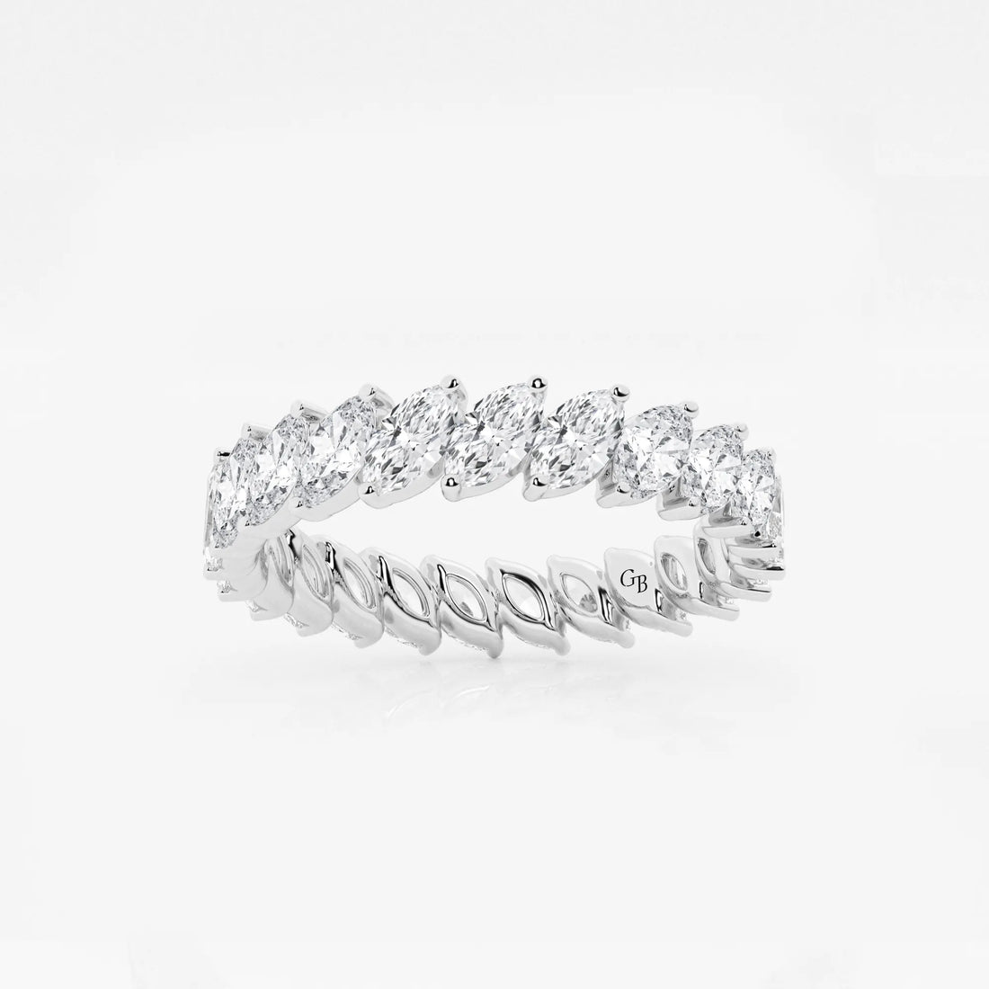 Elegant Marquise Cut Lab Grown Diamond Eternity Band in Solid Gold