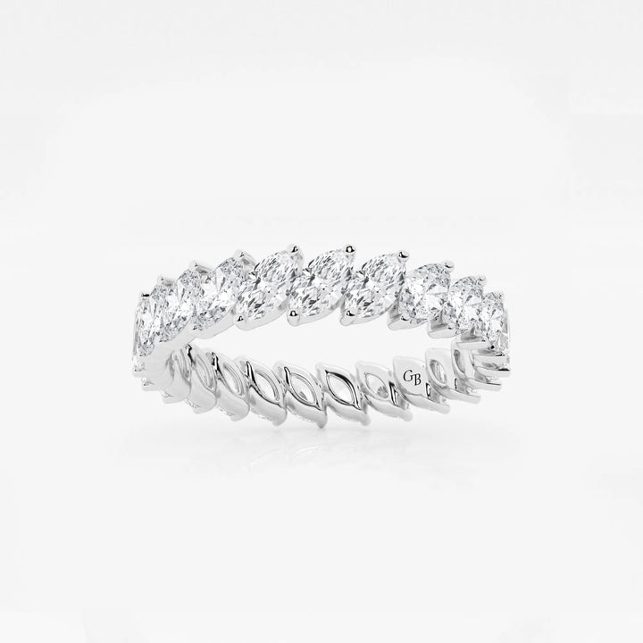 Elegant Marquise Cut Lab Grown Diamond Eternity Band in Solid Gold