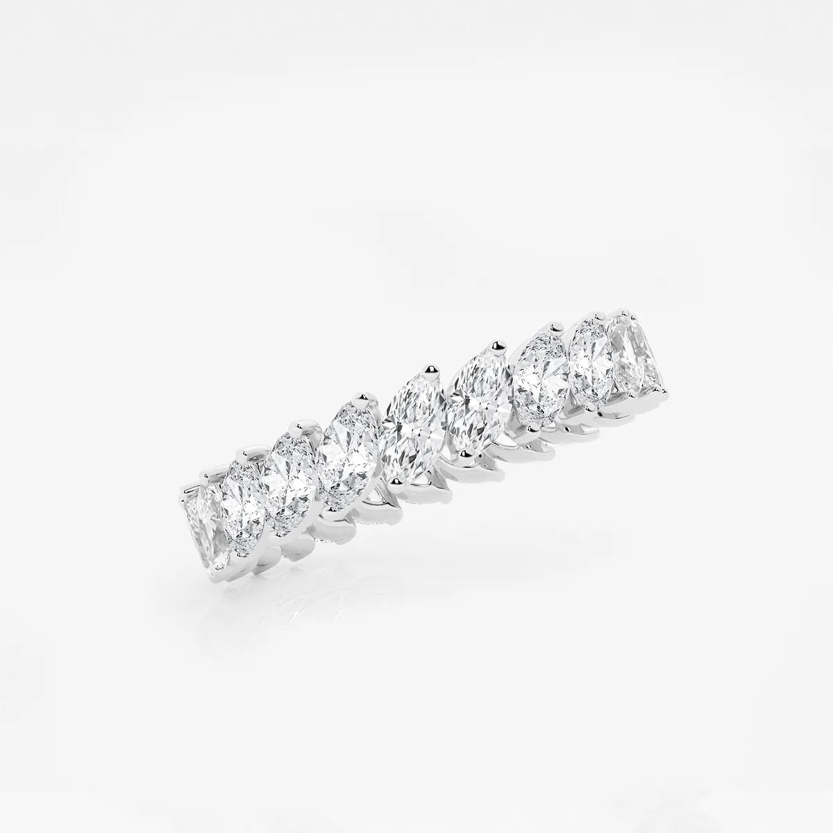 Elegant Marquise Cut Lab Grown Diamond Eternity Band in Solid Gold