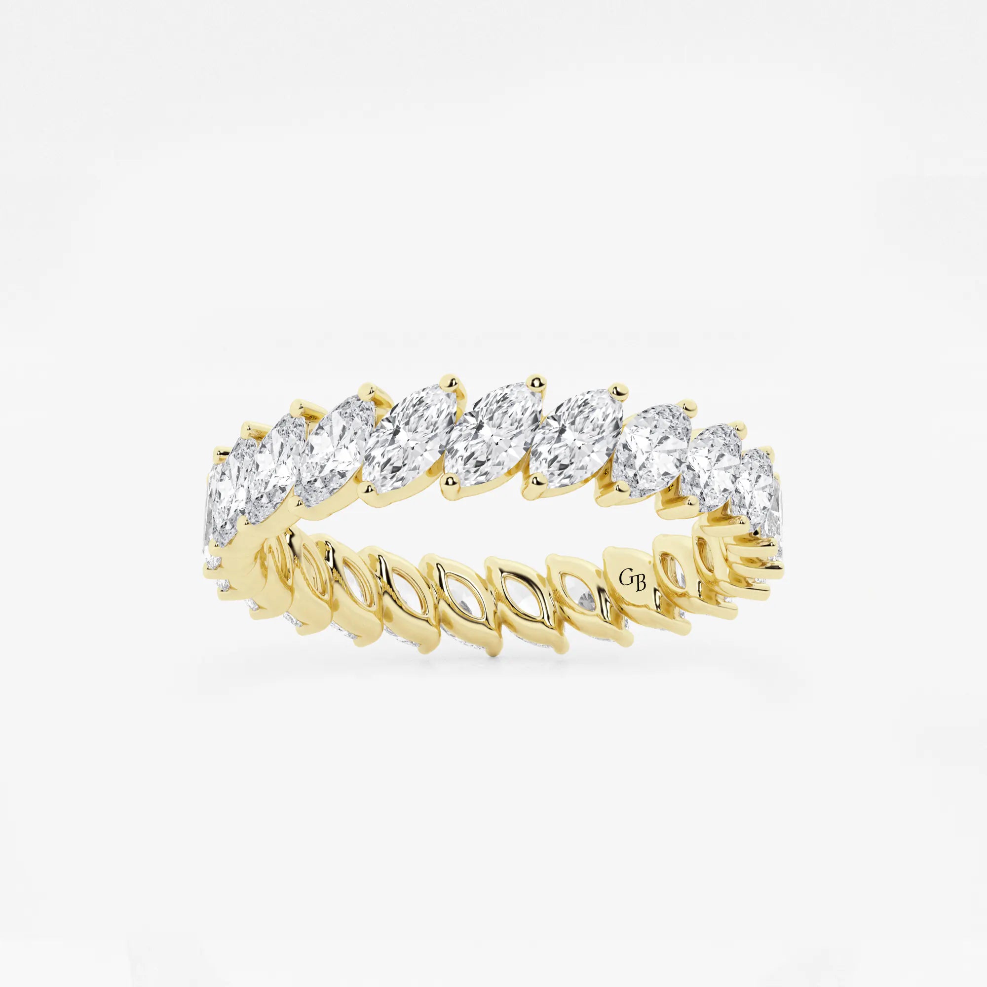 Elegant Marquise Cut Lab Grown Diamond Eternity Band in Solid Gold