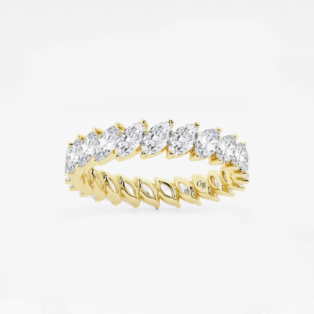 Elegant Marquise Cut Lab Grown Diamond Eternity Band in Solid Gold