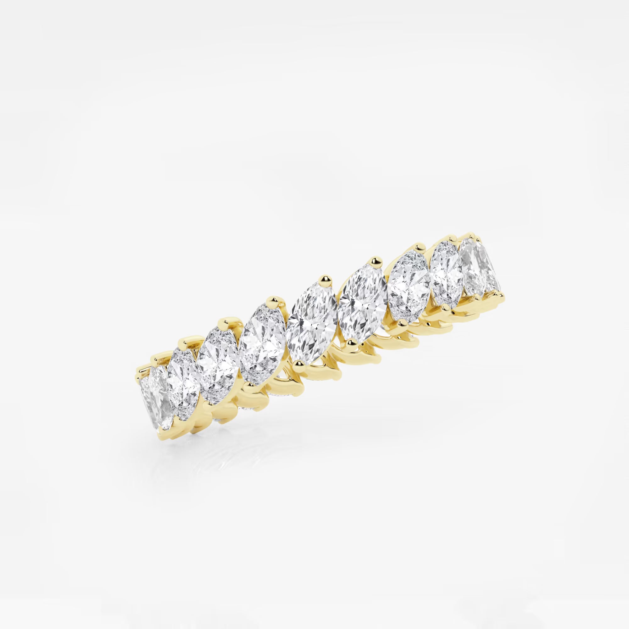 Elegant Marquise Cut Lab Grown Diamond Eternity Band in Solid Gold