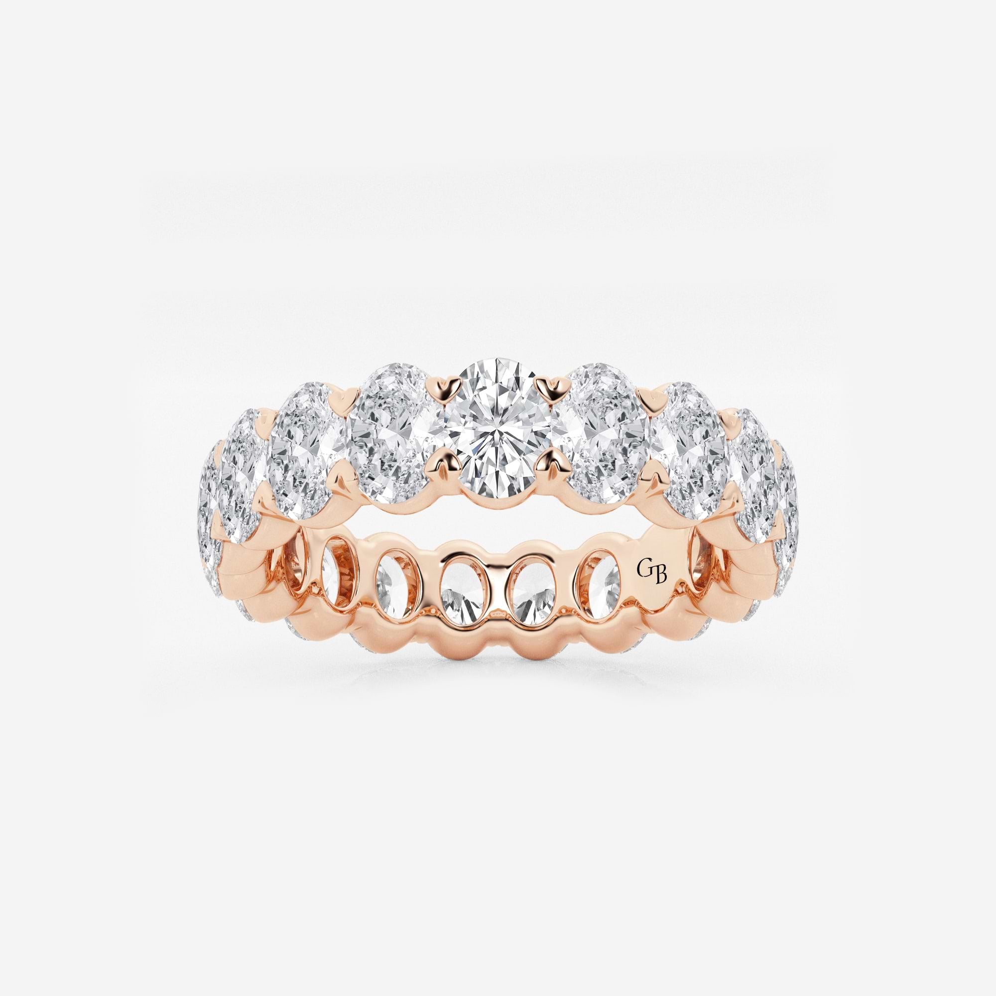 Classic Oval Lab Grown Diamond Eternity Band Ring in Solid Gold