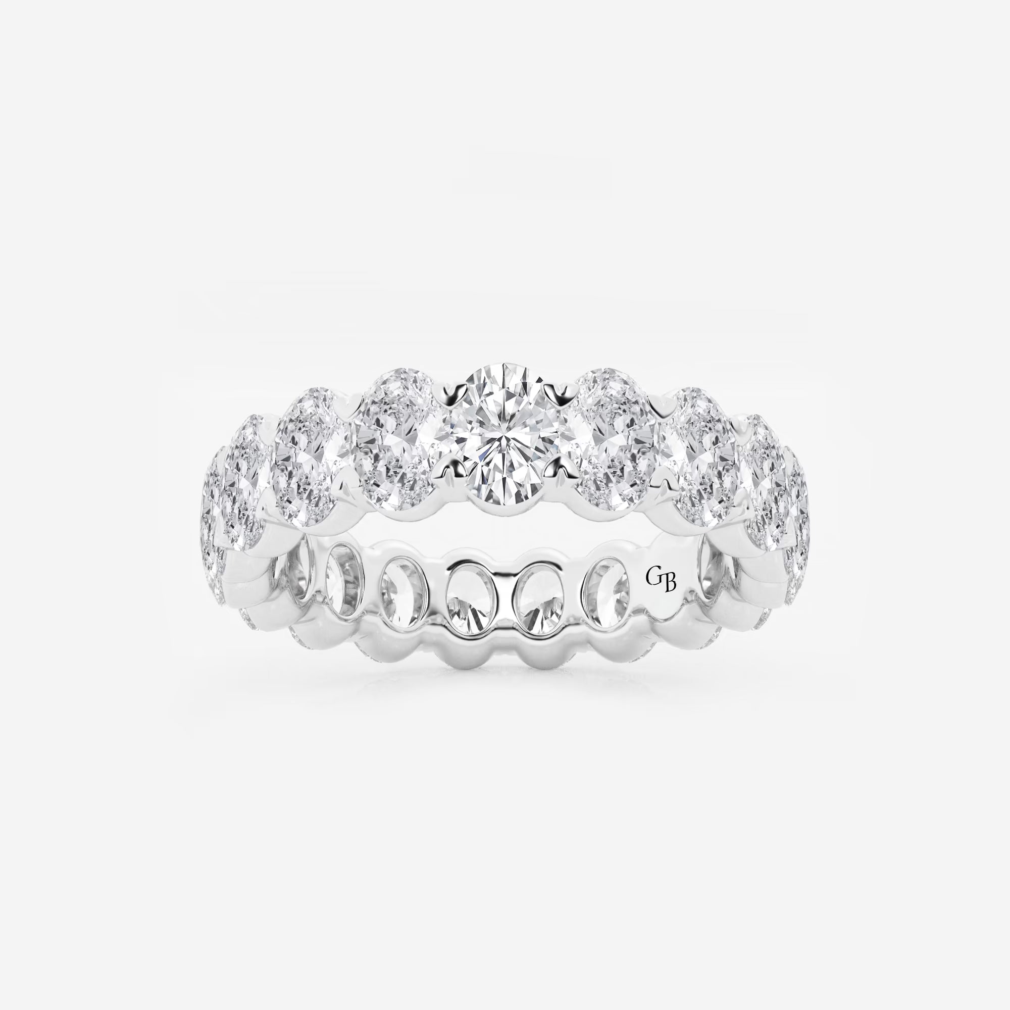 Classic Oval Lab Grown Diamond Eternity Band Ring in Solid Gold