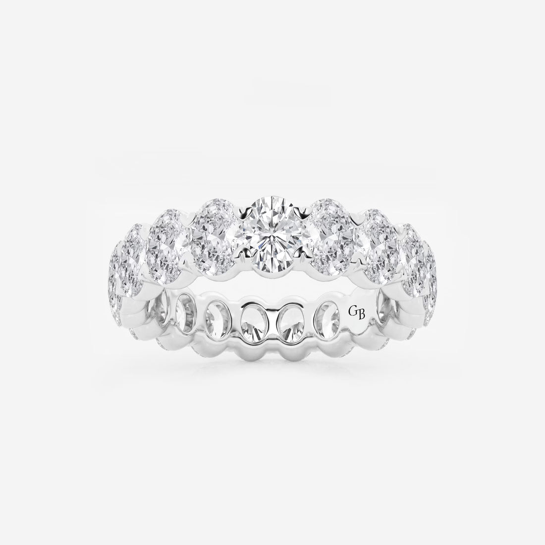 Classic Oval Lab Grown Diamond Eternity Band Ring in Solid Gold