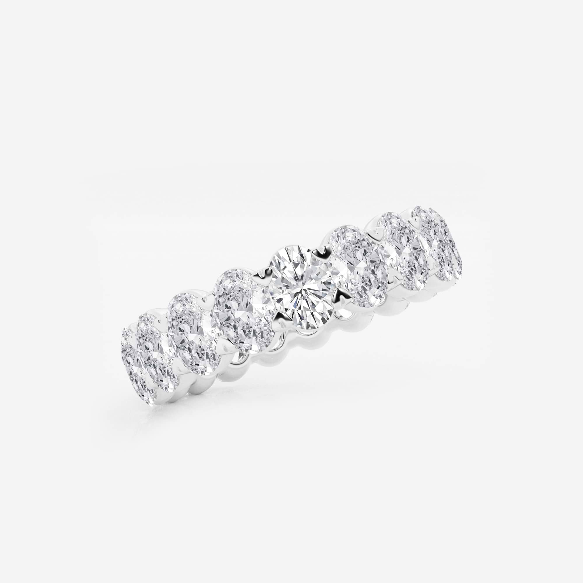 Classic Oval Lab Grown Diamond Eternity Band Ring in Solid Gold
