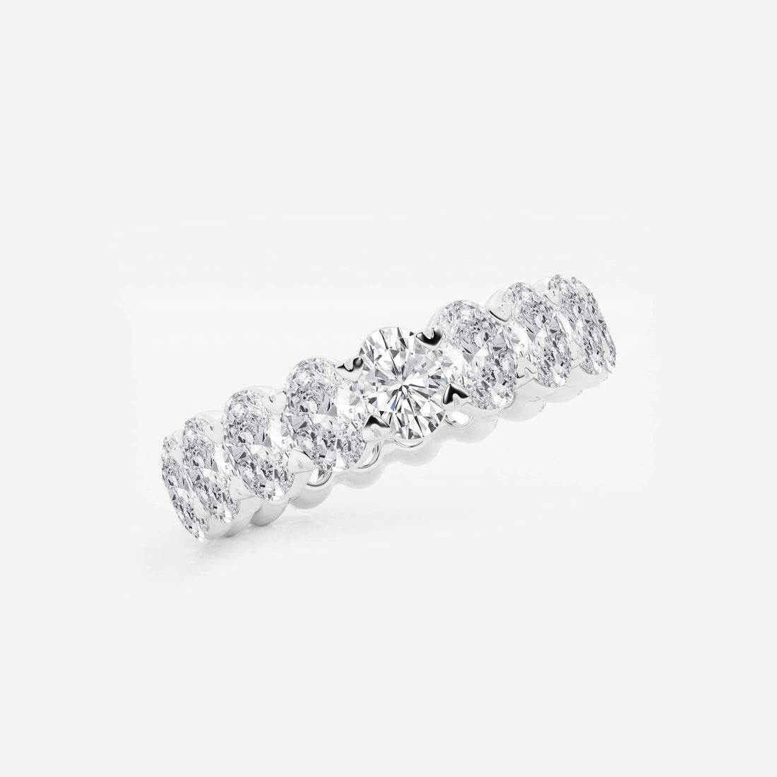 Classic Oval Lab Grown Diamond Eternity Band Ring in Solid Gold