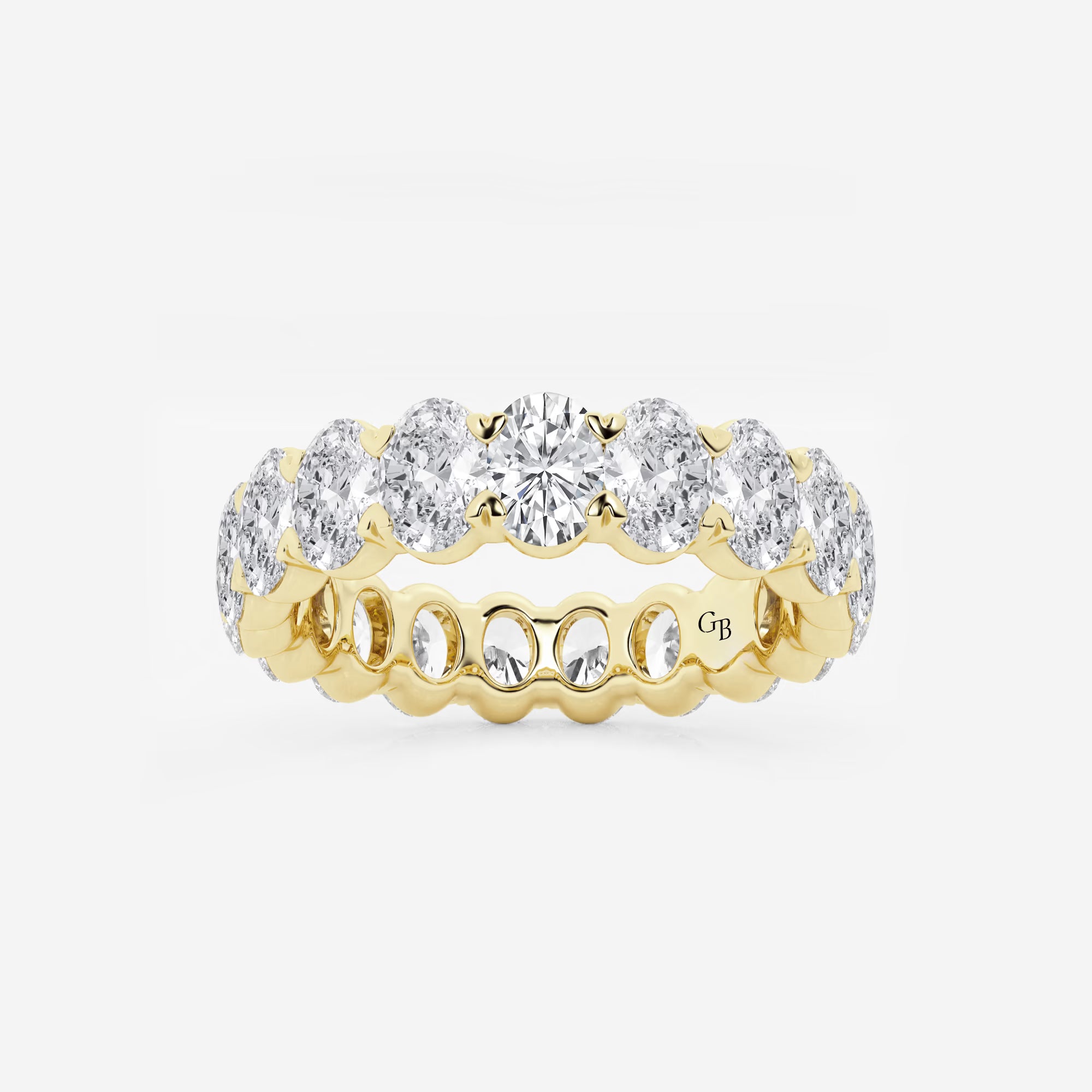 Classic Oval Lab Grown Diamond Eternity Band Ring in Solid Gold