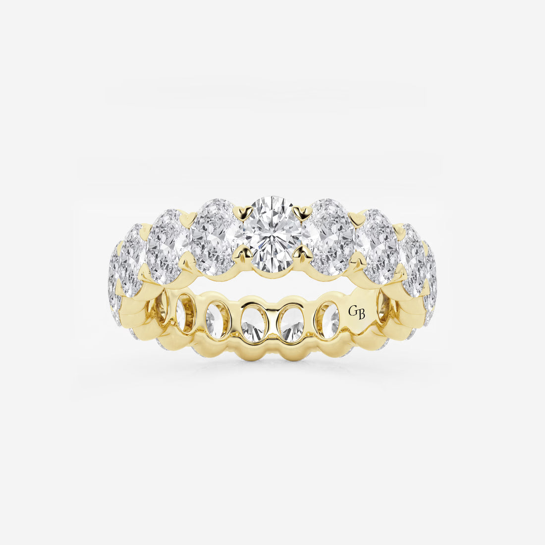 Classic Oval Lab Grown Diamond Eternity Band Ring in Solid Gold