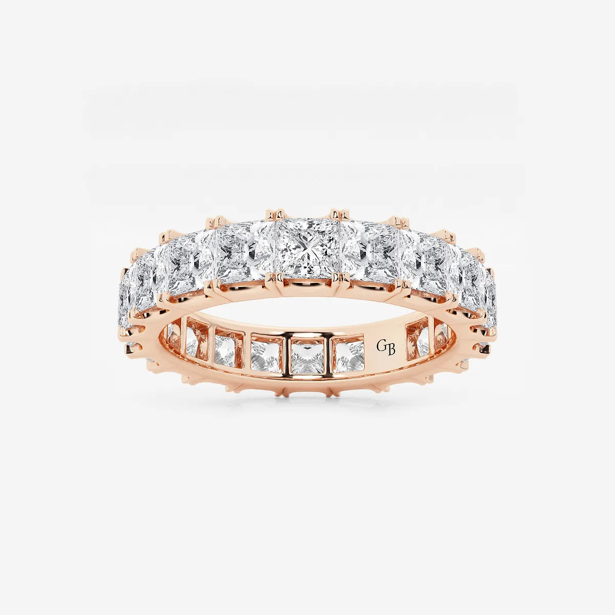 Royal Princess Cut Lab Grown Diamond Full Eternity Band in Solid Gold