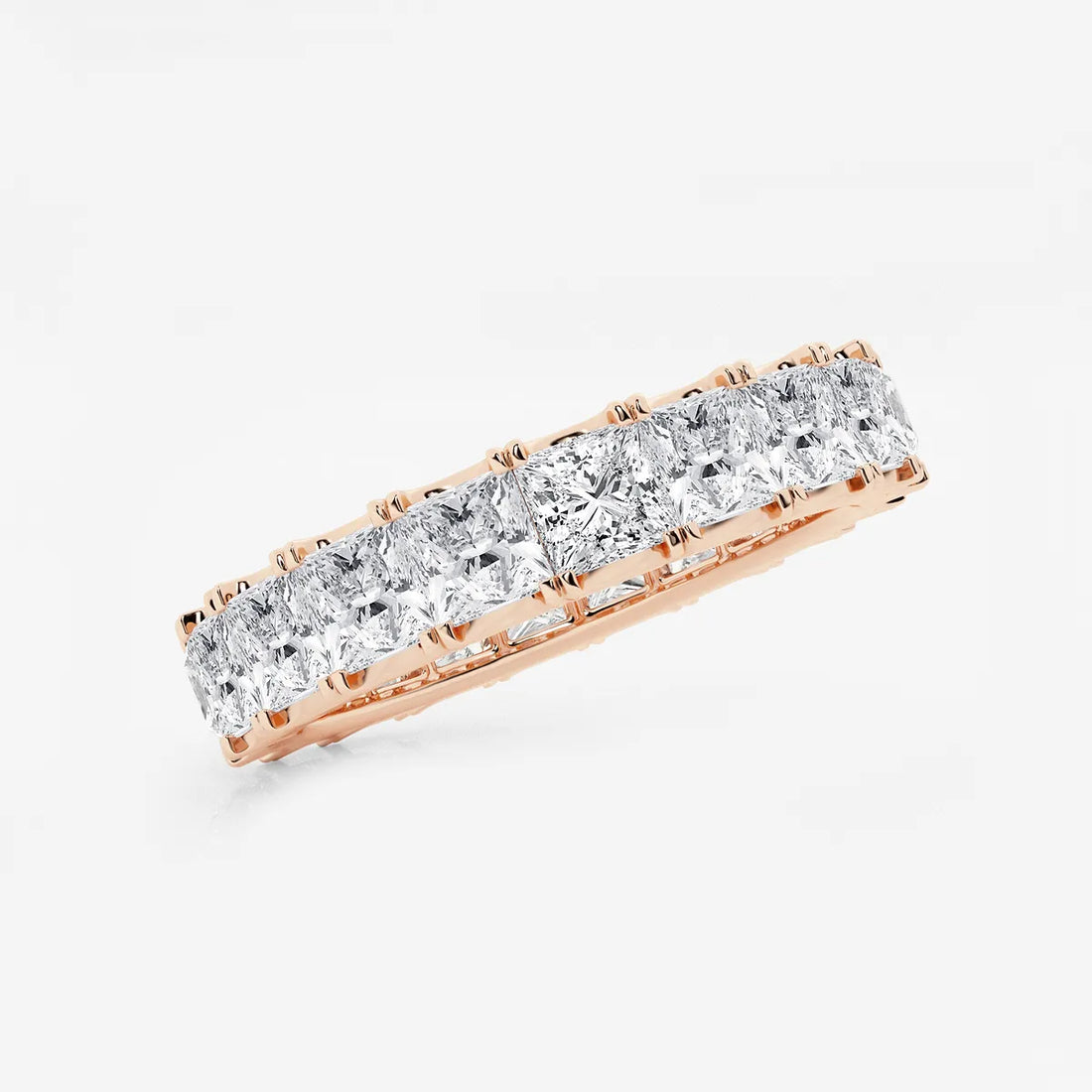 Royal Princess Cut Lab Grown Diamond Full Eternity Band in Solid Gold