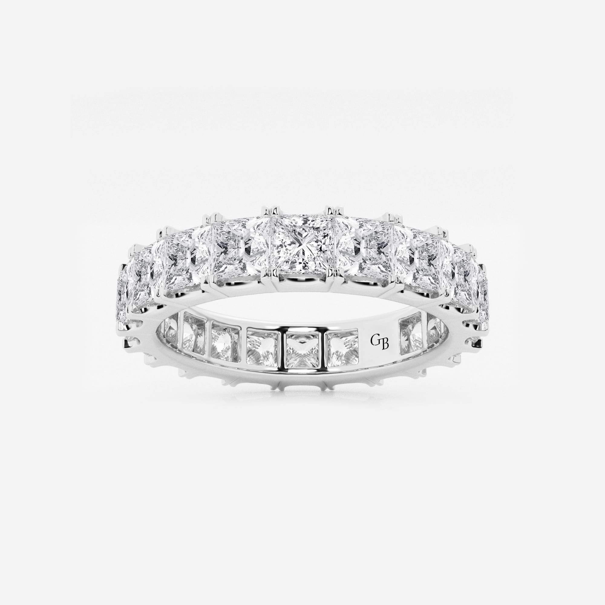 Royal Princess Cut Lab Grown Diamond Full Eternity Band in Solid Gold