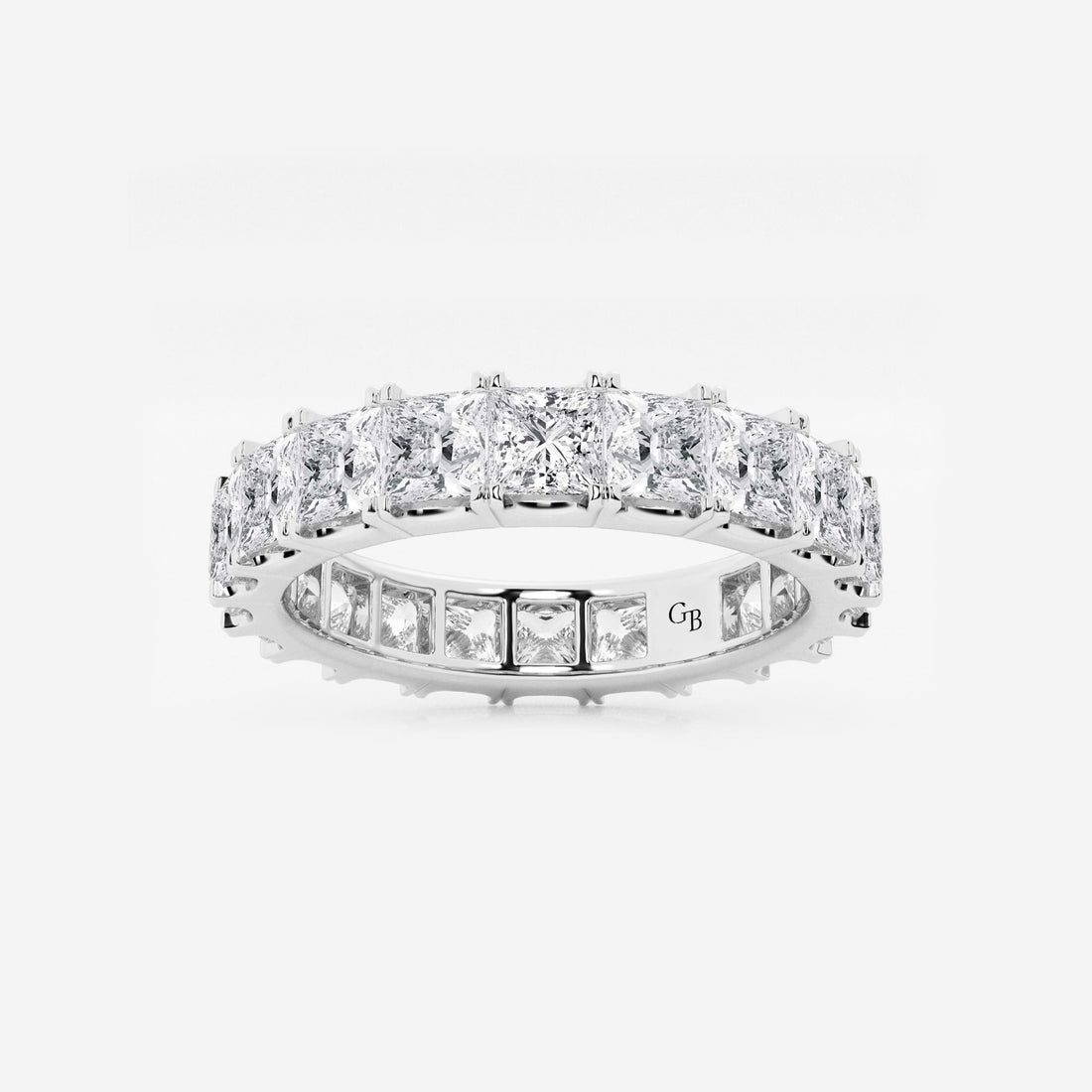 Royal Princess Cut Lab Grown Diamond Full Eternity Band in Solid Gold