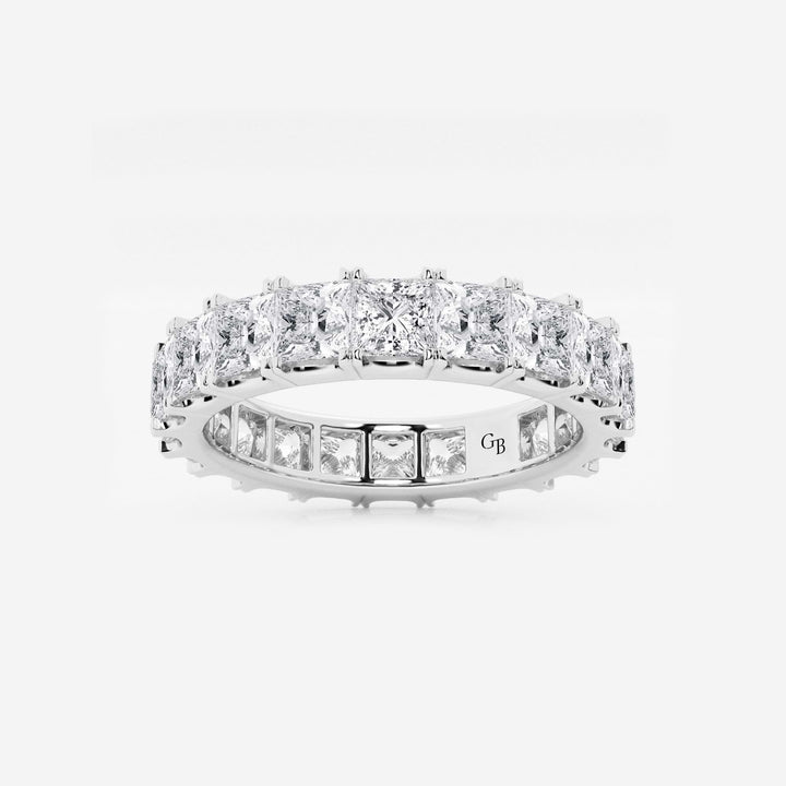 Royal Princess Cut Lab Grown Diamond Full Eternity Band in Solid Gold