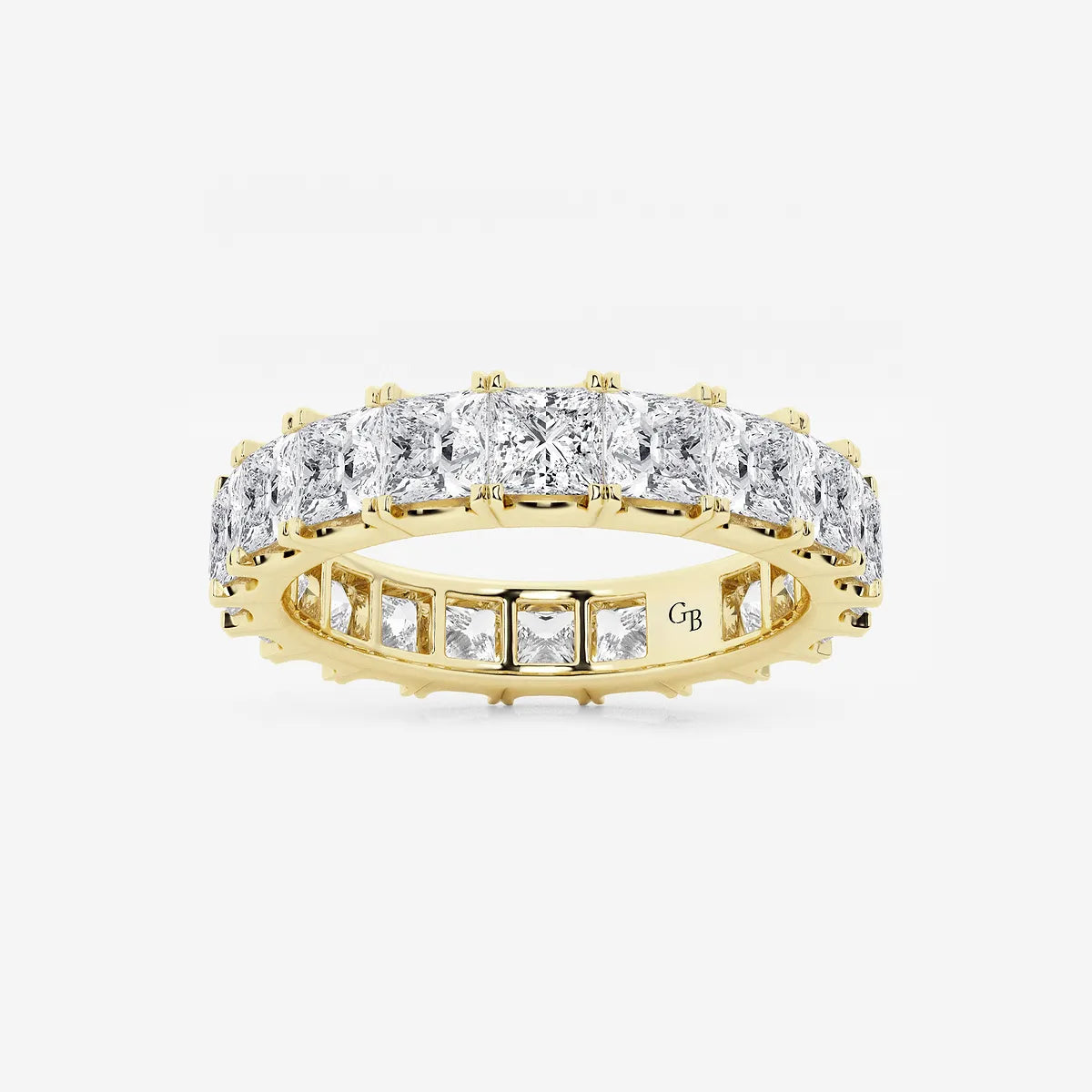 Royal Princess Cut Lab Grown Diamond Full Eternity Band in Solid Gold