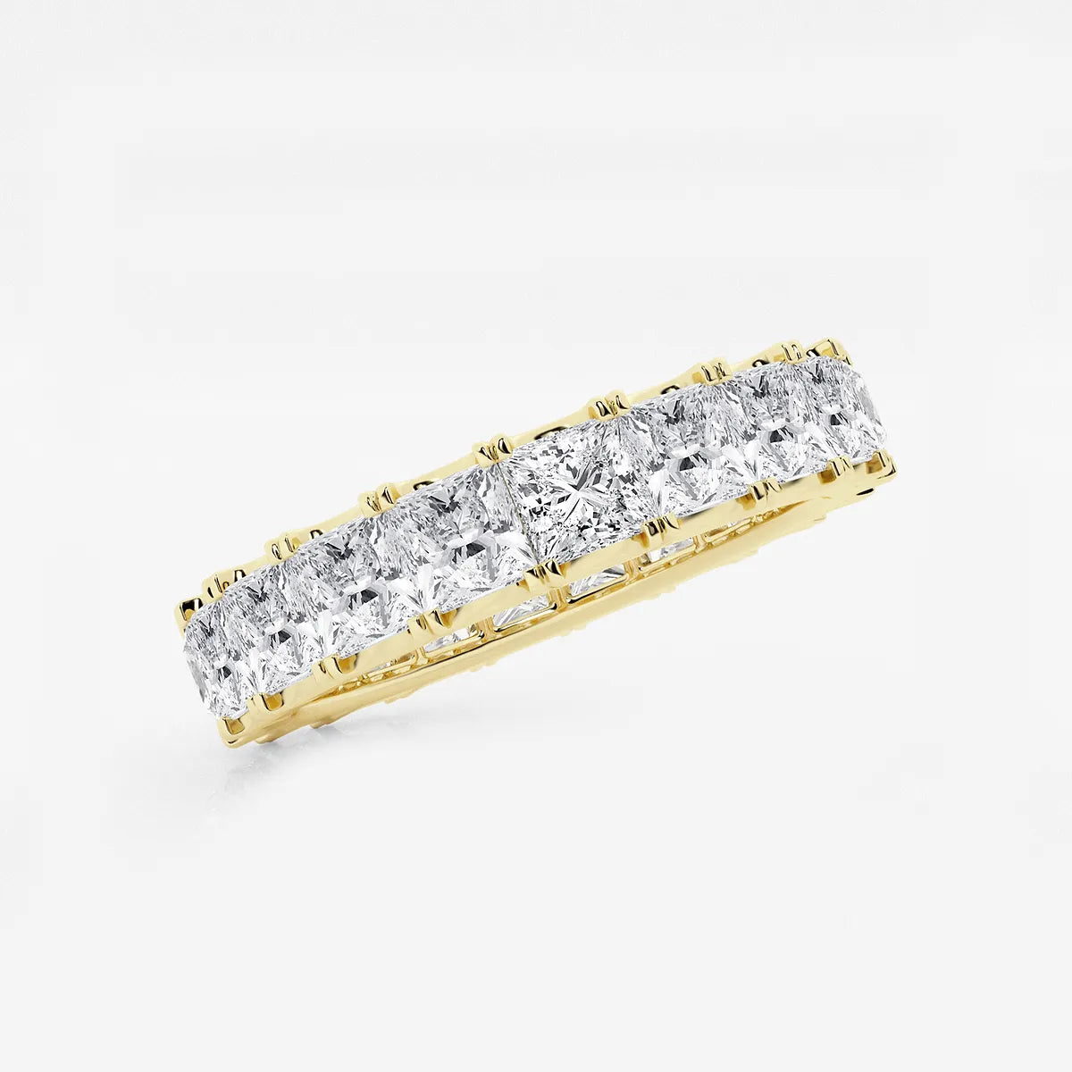 Royal Princess Cut Lab Grown Diamond Full Eternity Band in Solid Gold