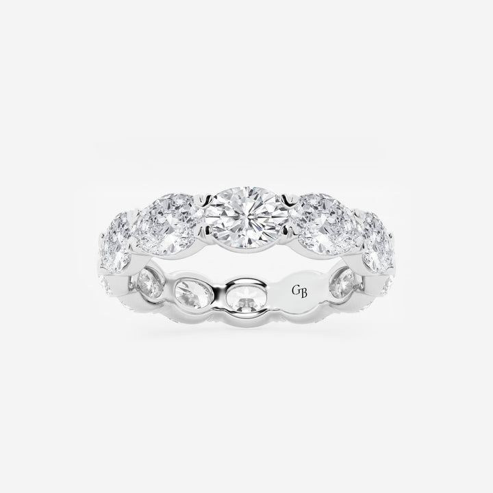 Modern East West Oval Lab Grown Diamond Eternity Band in Solid Gold