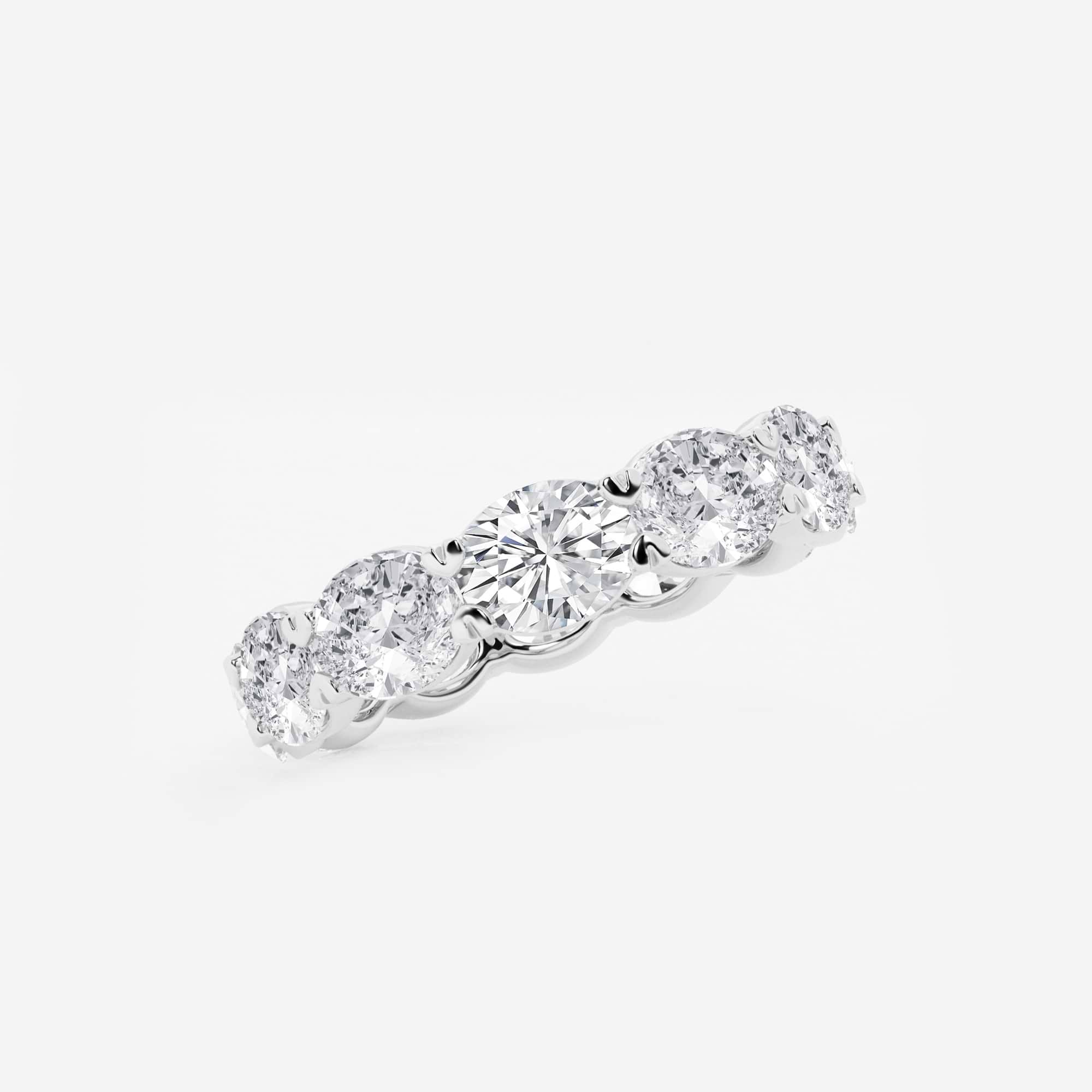 Modern East West Oval Lab Grown Diamond Eternity Band in Solid Gold