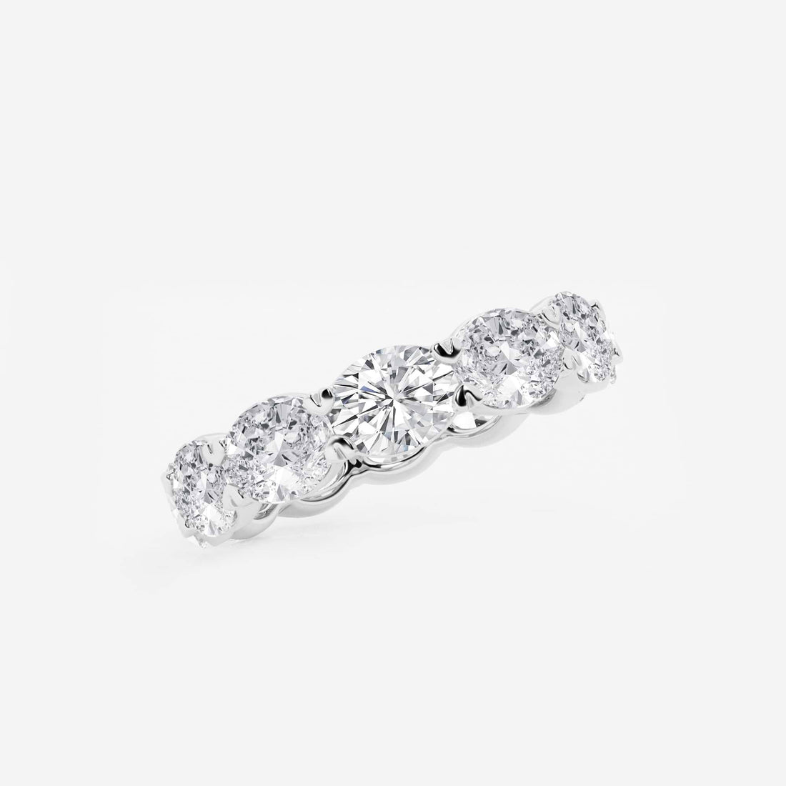 Modern East West Oval Lab Grown Diamond Eternity Band in Solid Gold