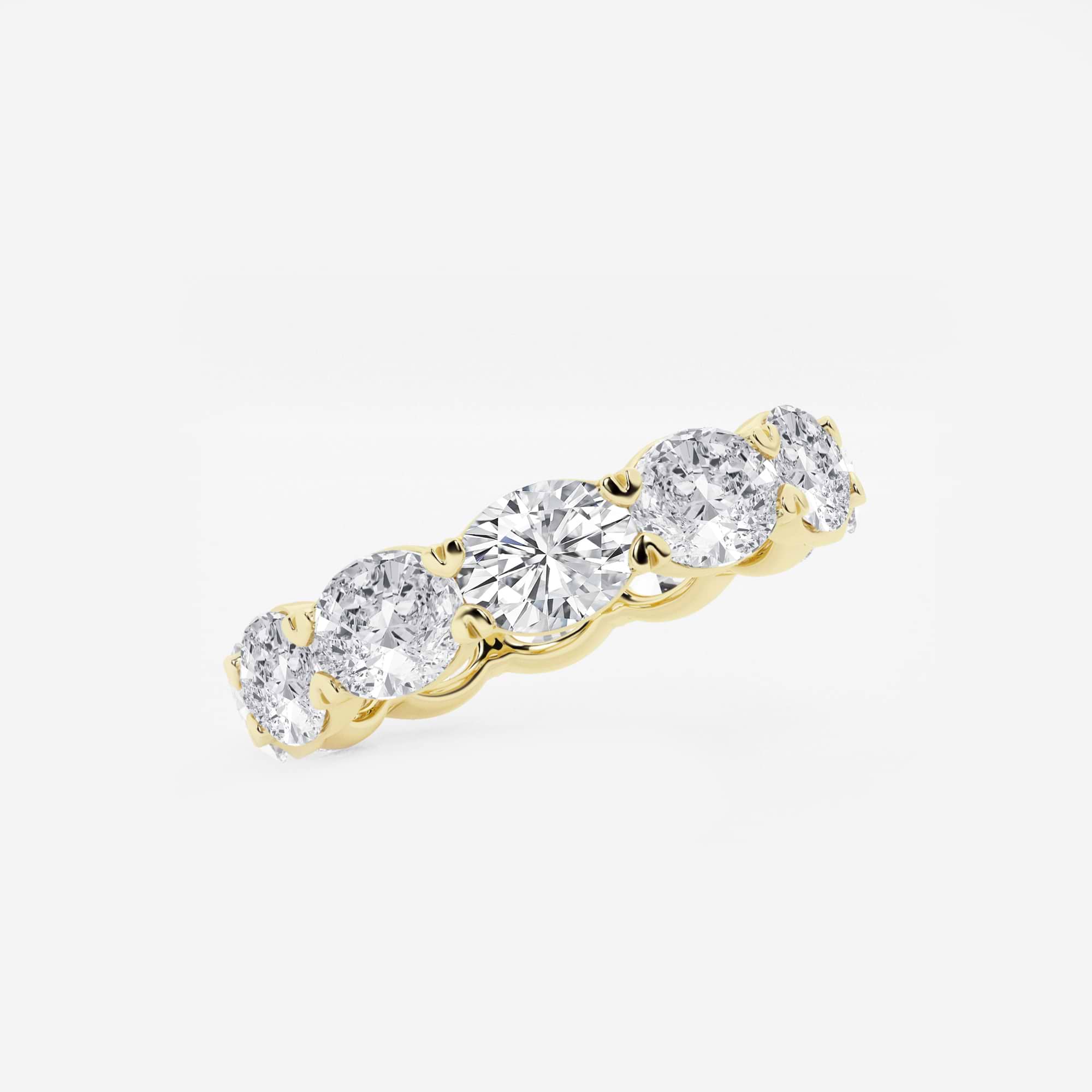 Modern East West Oval Lab Grown Diamond Eternity Band in Solid Gold