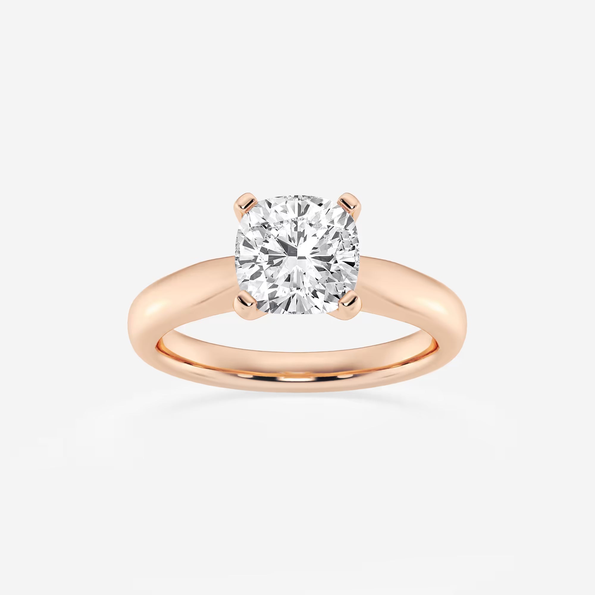 Cushion Lab Grown Diamond Cathedral Solitaire Engagement Ring
