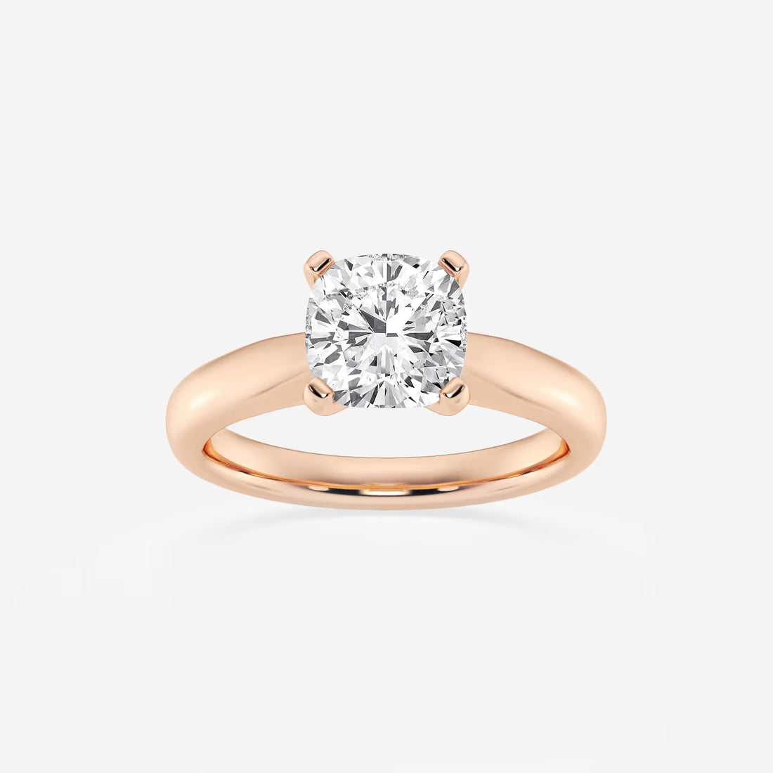 Cushion Lab Grown Diamond Cathedral Solitaire Engagement Ring