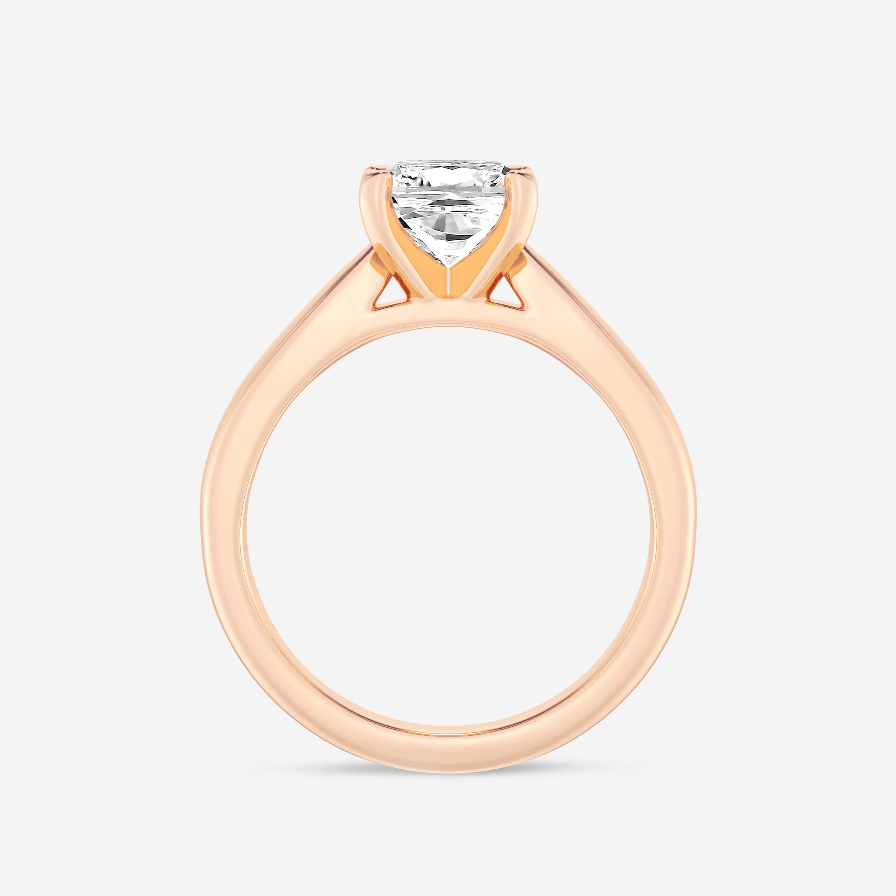 Cushion Lab Grown Diamond Cathedral Solitaire Engagement Ring