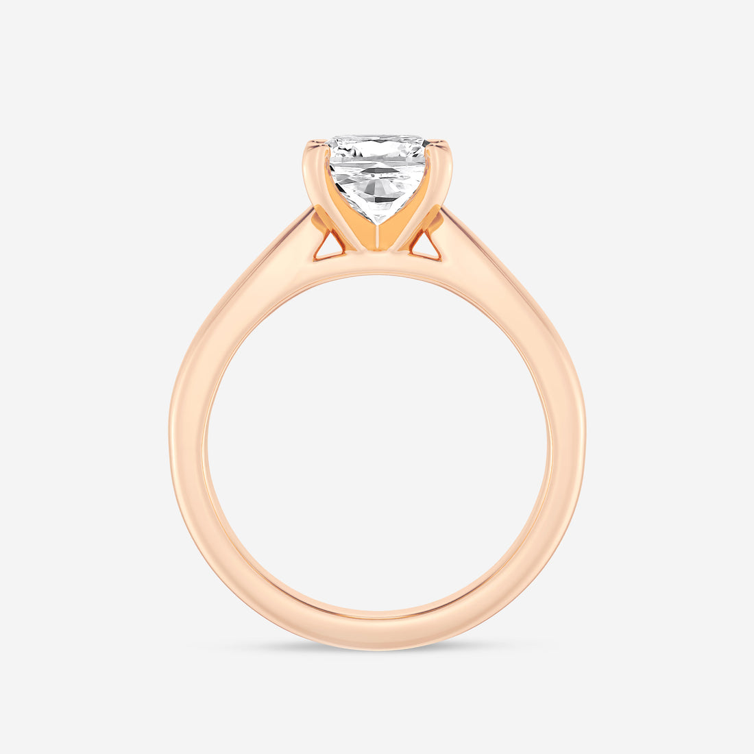 Cushion Lab Grown Diamond Cathedral Solitaire Engagement Ring