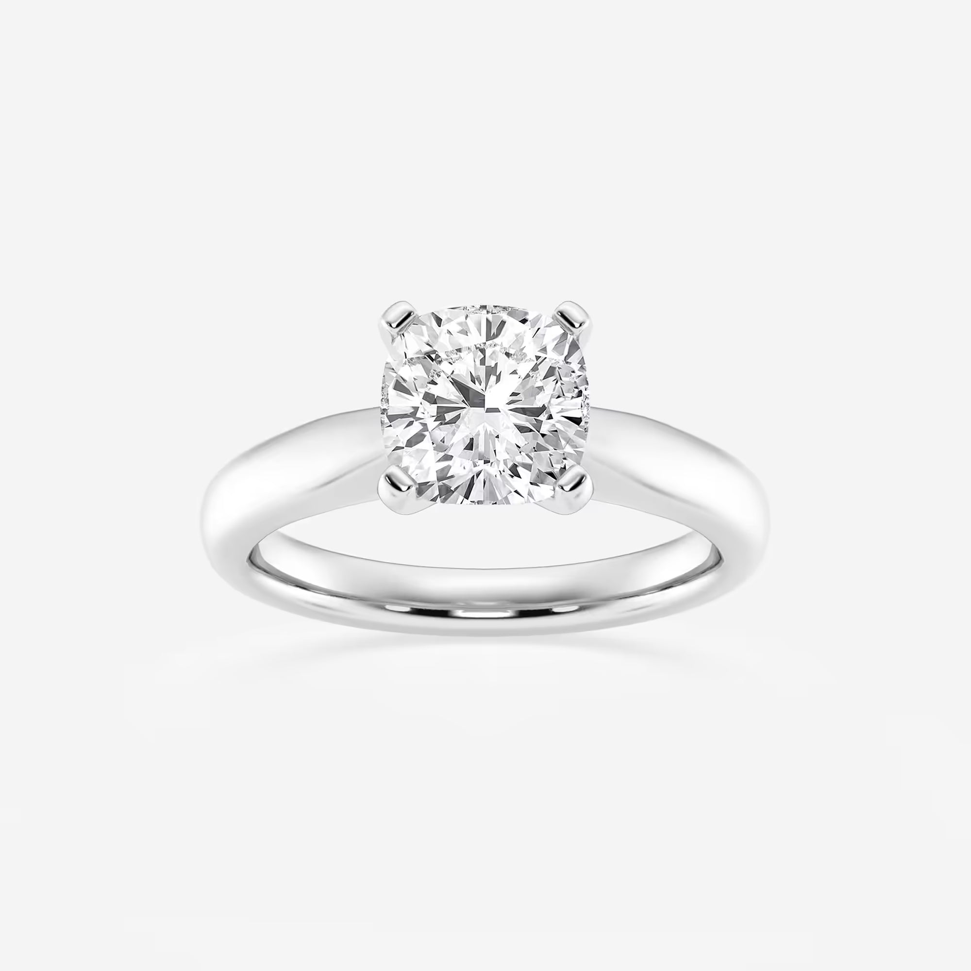 Cushion Lab Grown Diamond Cathedral Solitaire Engagement Ring