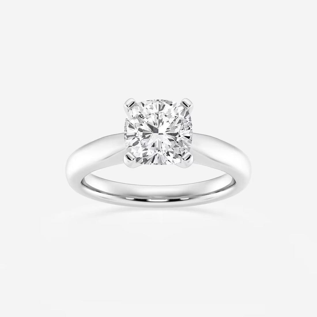 Cushion Lab Grown Diamond Cathedral Solitaire Engagement Ring