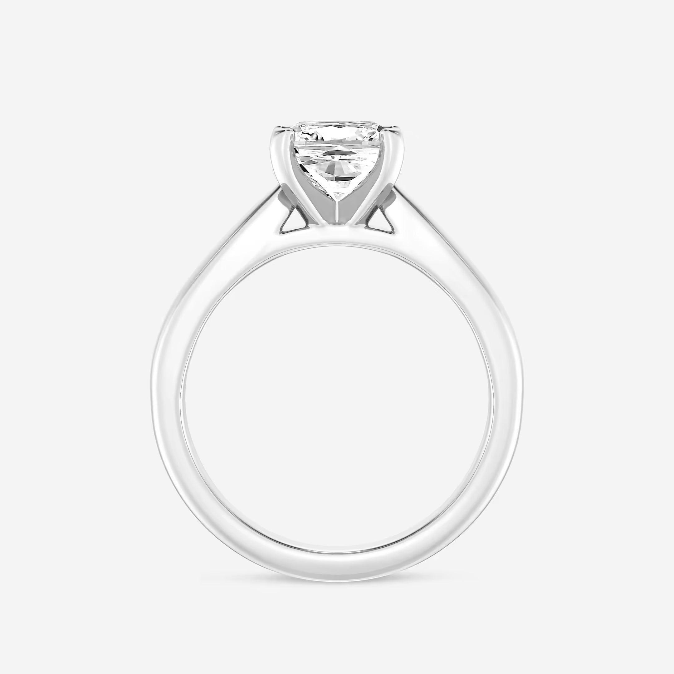 Cushion Lab Grown Diamond Cathedral Solitaire Engagement Ring