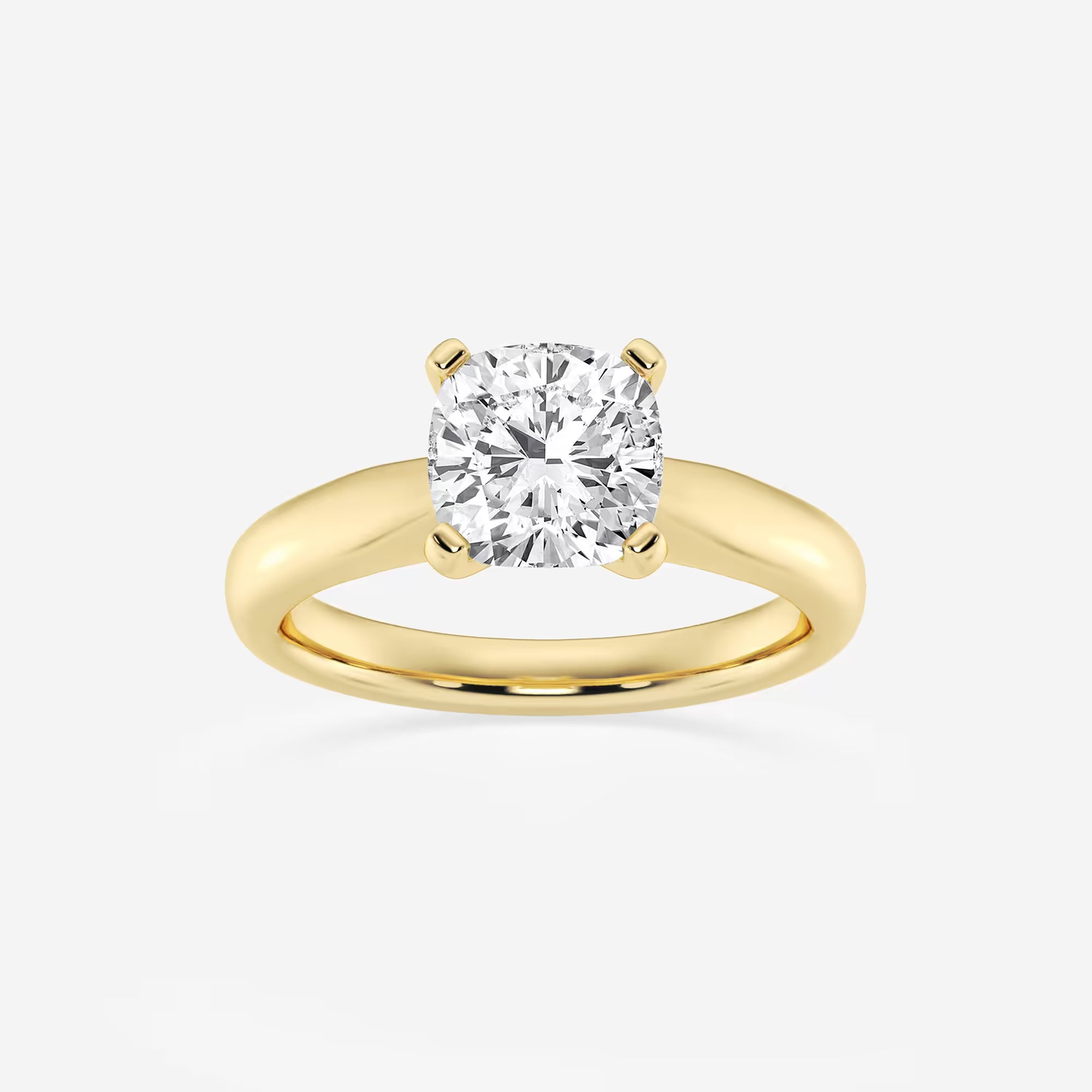 Cushion Lab Grown Diamond Cathedral Solitaire Engagement Ring