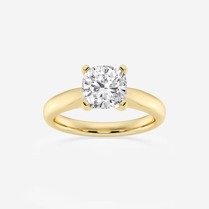 Cushion Lab Grown Diamond Cathedral Solitaire Engagement Ring
