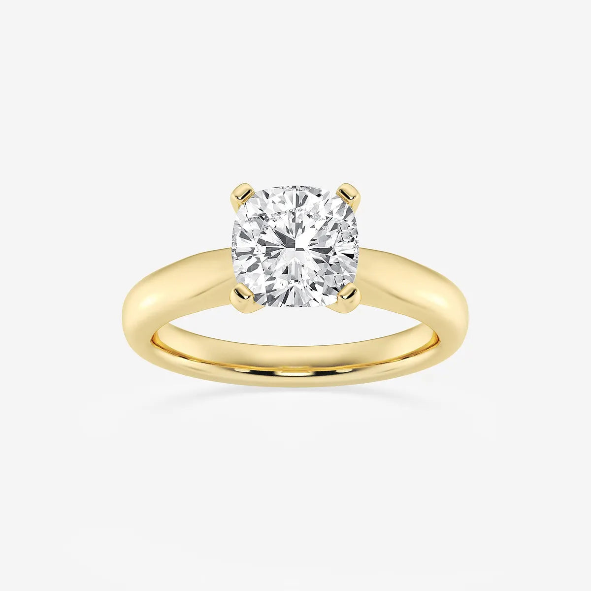 Cushion Lab Grown Diamond Cathedral Solitaire Engagement Ring
