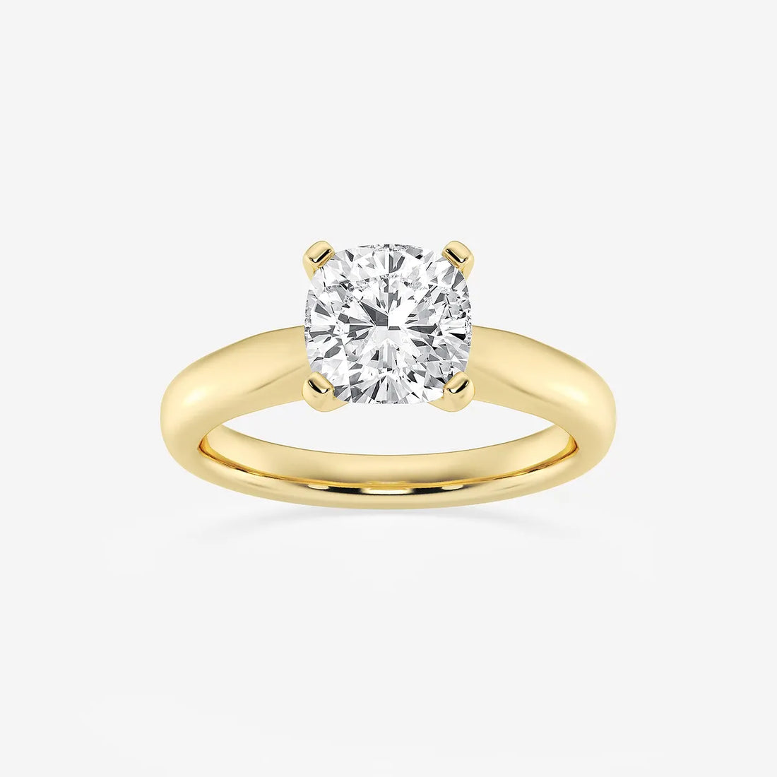 Cushion Lab Grown Diamond Cathedral Solitaire Engagement Ring